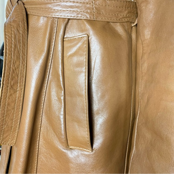 80s Midi Belted Leather Jacket - Picture 5 of 8